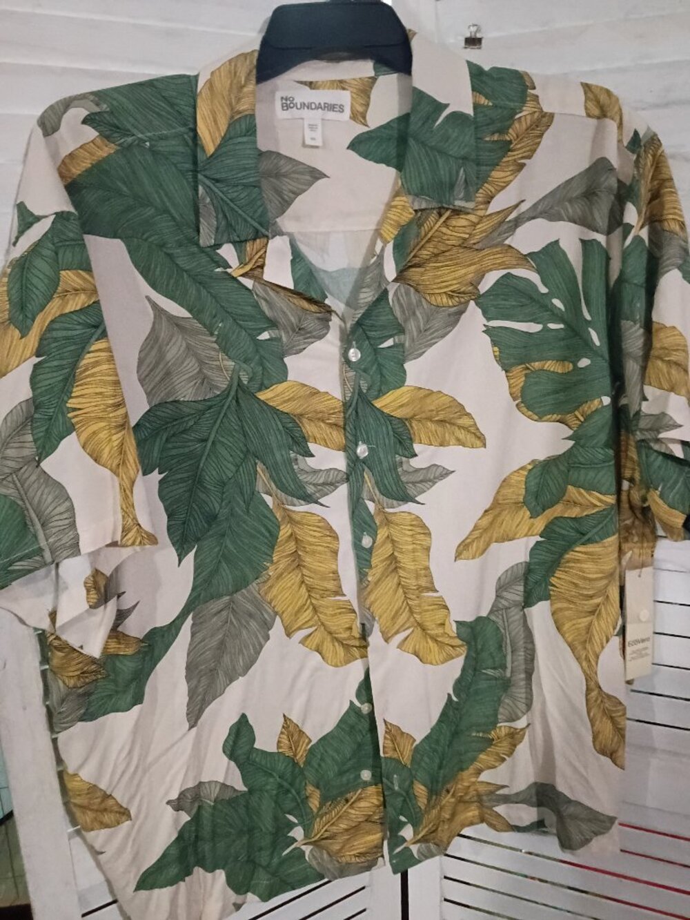 Tropical Leaf Print Shirt 2XL